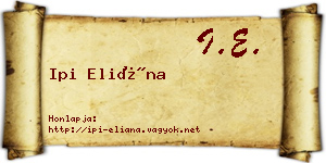 Ipi Eliána névjegykártya
